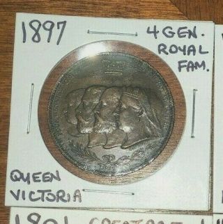 1837 - 1897 Gb Queen Victoria Four Generations Of The British Royal Family Medal