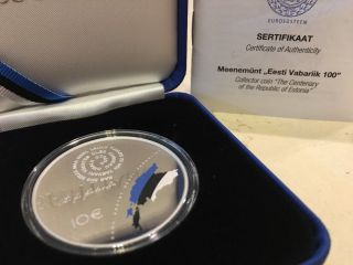 Estonia Estland Estonie 2018 Silver Proof Coin To The Centenary Of The Republic