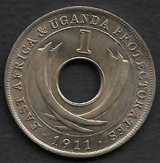 East America 8 Uganda Protecrates 1911 One Cent Coin