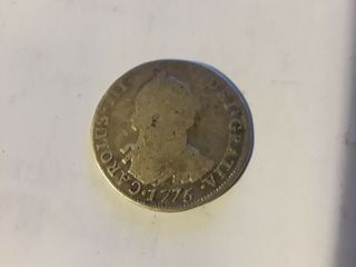 1775 Spanish 4 Reale Carolus Iii Silver Coin
