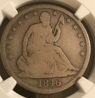 1846 - O.  Tall Date,  Seated Liberty Half Dollar,  Ngc G6,  Scarce Date