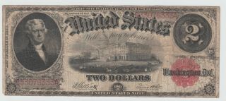 1917 $2 Two Dollar Bill Red Seal United States Legal Tender Large Note 333a