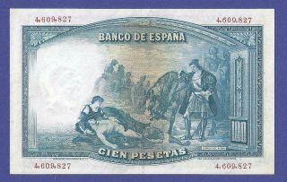 100 PESETAS 1931 BANKNOTE FROM SPAIN EXTREMELY RARE BLUE VARIETY 2