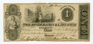 1840 $1 The River Raisin & Lake Erie Rail Road Co.  - Monroe,  Michigan Note