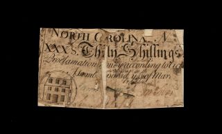 North Carolina Colonial Currency - March 9,  1754 - 30 Shillings