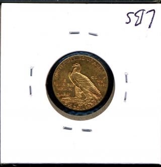 1927 G$2.  5 Indian Head Gold Quarter Eagle in AU 2