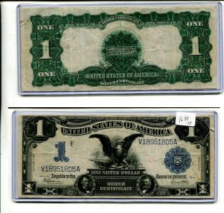 1899 $1 Black Eagle Large Size Currency Note Vf 1684m