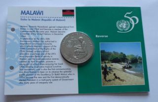 Uncirculated 1995 Malawi 5 Kwacha Coin Mounted In Presentation Card