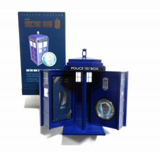 2013 Niue Silver $2 Doctor Who 50th Anniversary Colorized W/ Tardis Box &