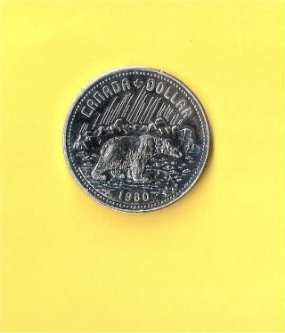 Canada 1980 Polar Bear Silver Dollar