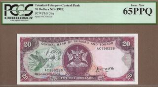 Trinidad & Tobago: 20 Dollars Banknote,  (unc Pcgs65),  P - 39a,  1985,