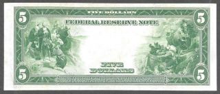 1914 $5 FEDERAL RESERVE BANK NOTE PHILADELPHIA CRISP NEAR UNCIRCULATED 3
