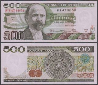 Banco De Mexico,  500 Pesos,  1979,  Unc,  P - 69