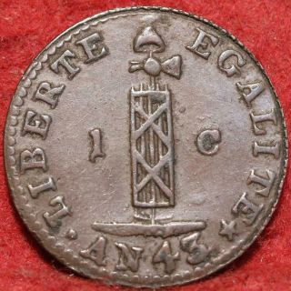 1846 Haiti 1 Centime Foreign Coin