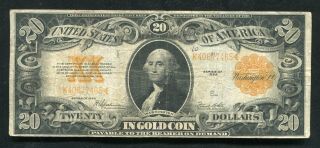 Fr.  1187 1922 $20 Twenty Dollars Gold Certificate Currency Note Very Fine