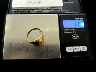 6.  0 Grams 10 K 10k Solid Gold Masons Ring For Scrap Bullion Jewelry