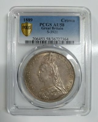 1889 Great Britain Crown S - 3921 Pcgs Au58 Coin