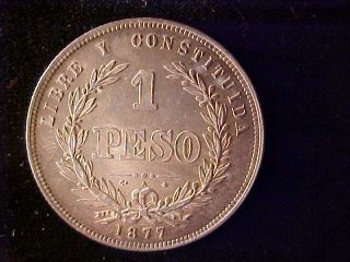 Uruguay One Peso 1877 - A