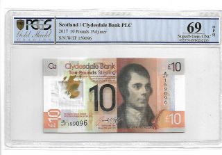 Scotland/royal Bank Of Scotland Ltd Pick 371 2017 10 Pounds Polymer Pcgs 69 Opq