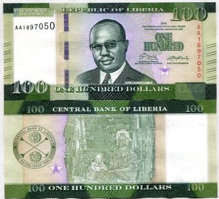 Liberia 100 Dollars 2016 P Design Unc