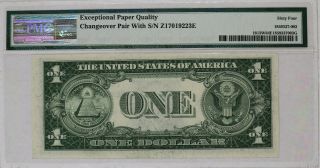 1935 D $1 SILVER CERTIFICATE PMG CER 64/66 EPQ CHANGE OVER PAIR WIDE/NARROW 4