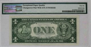 1935 D $1 SILVER CERTIFICATE PMG CER 64/66 EPQ CHANGE OVER PAIR WIDE/NARROW 6
