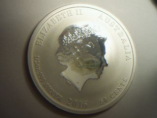 2016 Australia 1/2 oz Silver Year of the Monkey lunar coin 2