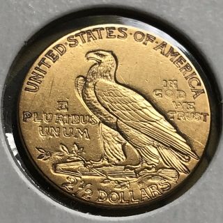 1914 $2.  5 Indian Head Gold Quarter Eagle 2 1/2 DOLLAR - (. 1209oz) More Than 1/10 3