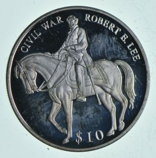 Silver - World Coin - 2000 Liberia 10 Dollars - World Silver Coin - 8.  3g 970