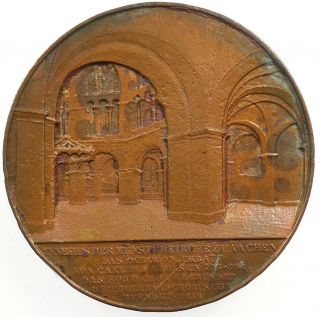 1853 Germany architecture AACHEN CATHEDRAL by Wiener copper 59mm 2