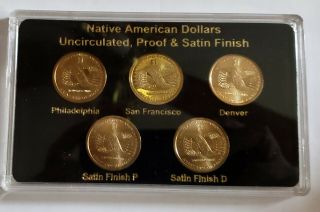 2010 5 Coin Set P D S Sacagawea Great Law Of Peace,  Pf,  Bu,  Satin -