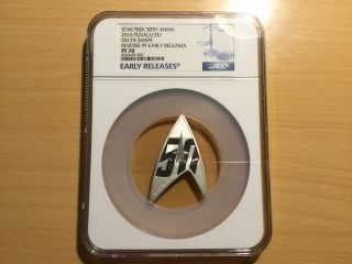 2016 " Star Trek 50th Anniversary Delta " 1 Oz Silver $1 Ngc Pf 70 Er