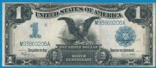 $1.  00 1899 FR.  236 BLACK EAGLE SILVER CERTIFICATE AVERAGE CIRCULATED VF 3