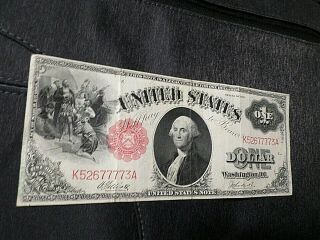 1917 $1 One Dollar Large Bill Legal Tender Us Note F37,  Fancy Ser.  526 - 7777 - 3