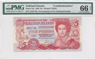 Falkland Islands 1983 Series 5 Pounds [commemorative] [pmg 66 Epq]