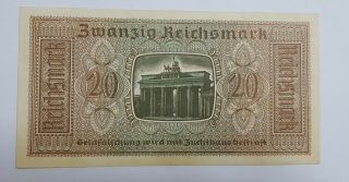GERMANY 20 REICHSMARK 1939 - 1945 BANKNOTE WAR MONEY, 2