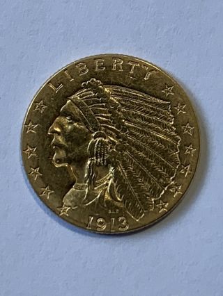 1913 Indian Head Quarter Eagle 2.  50 Gold