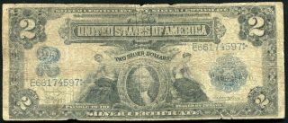 Fr.  253 1899 $2 Two Dollars “mini Porthole” Silver Certificate Currency Note
