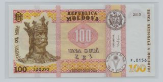 [$] Moldova,  2015,  100 Lei,  Gem Unc