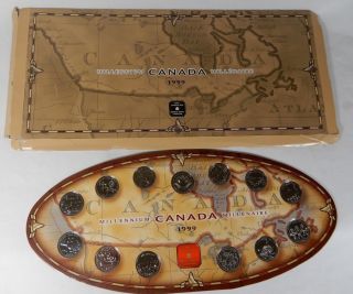 1999 Canada Millennium Quarter Set 13 Coin - Royal Canadian
