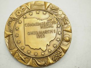 1803 1953 Ohio Sesquicentennial 2 3/4 " Bronze Medal By Medallic 3910