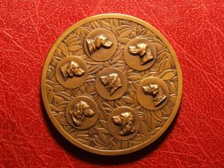 Art Deco Canine Hunting Dogs Medal By P Dreux