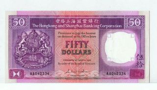Hong Kong 50 Dollars 1.  1.  1985 Vf,