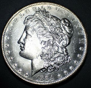 1884 - O Morgan Silver Dollar,  Grade Choice Bu,  Lr23