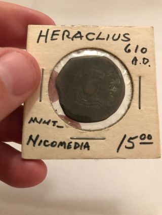 Byzantine Heraclius Constantine 610 - 641 Nicomedia Coin