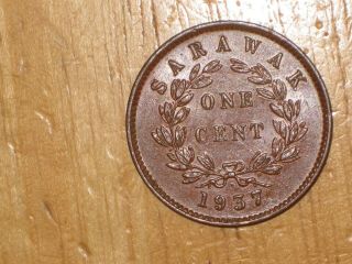 Sarawak 1937 H Cent Coin Extremely Fine