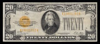 Very Fine 1928 $20 Twenty Dollar Gold Certificate A19805792a Fr.  2402