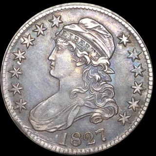 1827 Capped Bust Half Dollar Closely Uncirculated High End Silver Collectible Nr