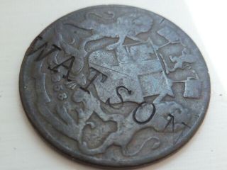 Counterstamped 1858 East India Company 1/4 Anna Countermarked " Watson "