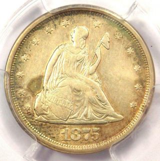1875 - S Twenty Cent Coin 20c - Pcgs Au Details - Rare Certified Type Coin